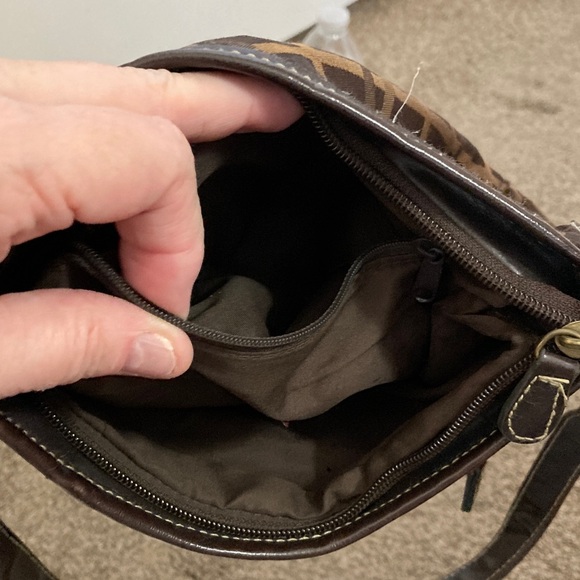 Merona Brown and Tan Patterned Shoulder Bag - Picture 6 of 6